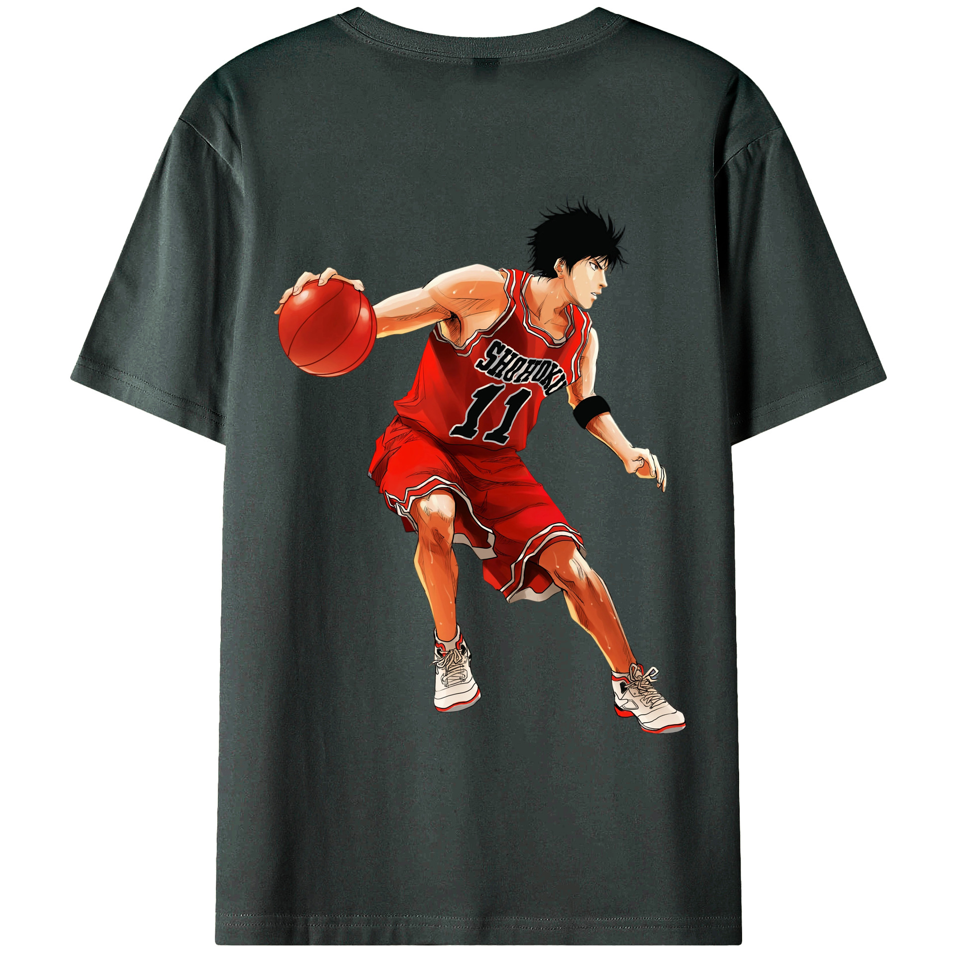 （画像用） SLAM DUNK／スラムダンク 綿100％ メンズ半袖Tシャツ（バックプリント） 通気性